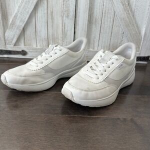 Kizik Womens Paris Hands Free Sneakers Walking Casual Comfort Metallic White 8.5